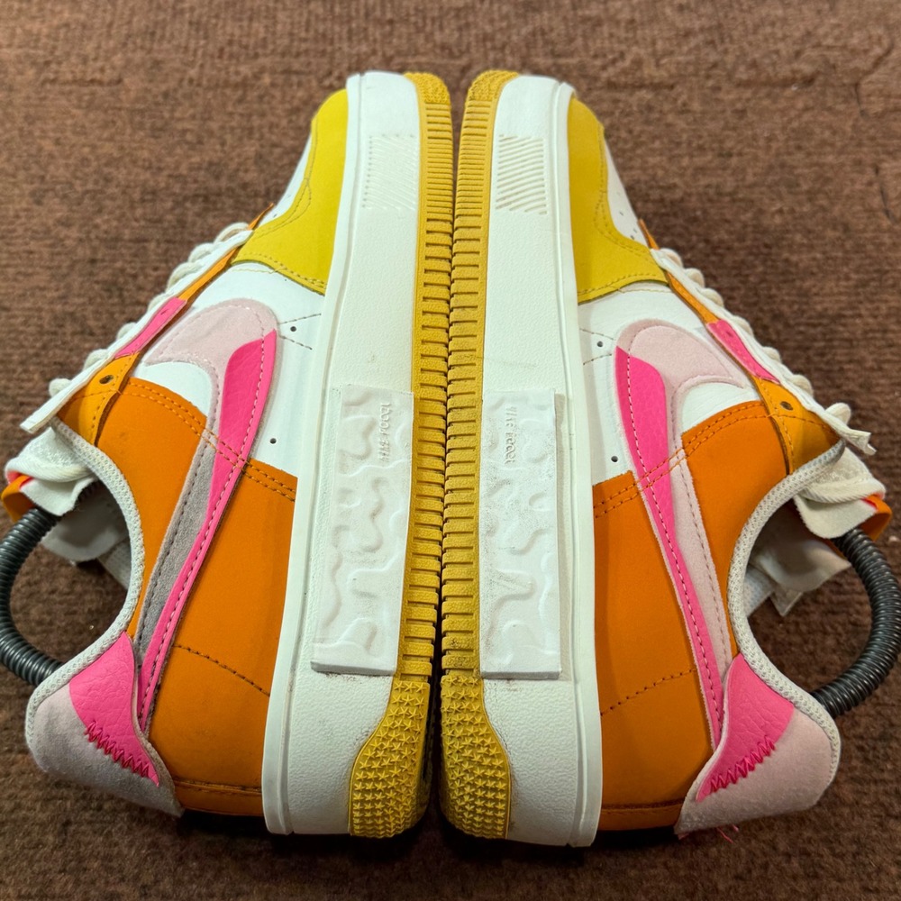 B+ gym Nike Fontanka Air Force 1 Yellow Orange Pink White DX2675-100 Womens 7.5 - Picture 9 of 11